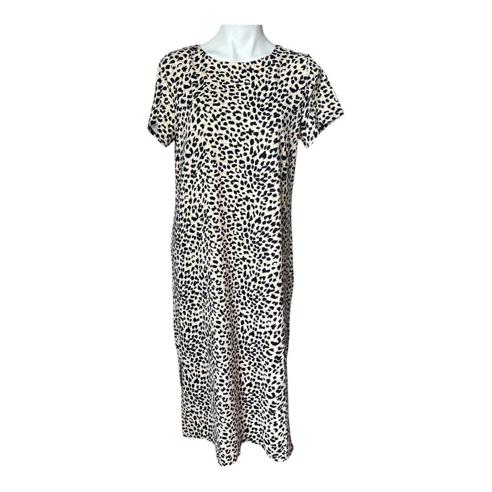 Jude Connally Ella Midi Cheetah Camel  Jude Cloth Dress Women's Size Large
